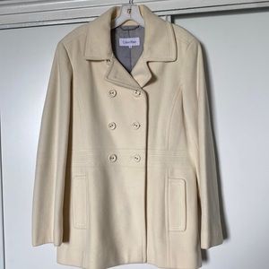 Calvin Klein cream peacoat Pristine condition